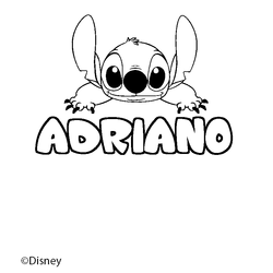 Coloraci&oacute;n del nombre ADRIANO - decorado Stitch