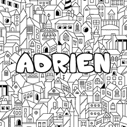 Coloraci&oacute;n del nombre ADRIEN - decorado ciudad