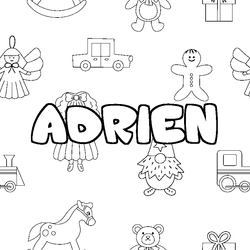 Coloraci&oacute;n del nombre ADRIEN - decorado juguetes