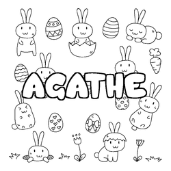 Coloraci&oacute;n del nombre AGATHE - decorado Pascua