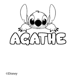 Coloraci&oacute;n del nombre AGATHE - decorado Stitch