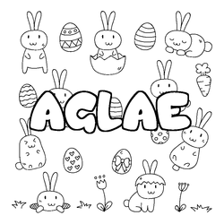 Coloraci&oacute;n del nombre AGLAE - decorado Pascua