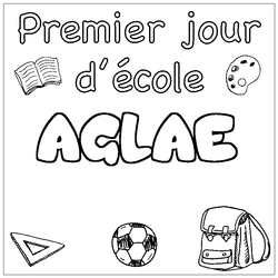 Coloraci&oacute;n del nombre AGLAE - decorado primer d&iacute;a de escuela