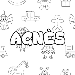 Coloraci&oacute;n del nombre AGN&Egrave;S - decorado juguetes