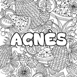 Coloraci&oacute;n del nombre AGN&Egrave;S - decorado mandala de frutas