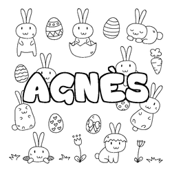 Coloraci&oacute;n del nombre AGN&Egrave;S - decorado Pascua