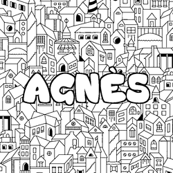 Coloraci&oacute;n del nombre AGN&Egrave;S - decorado ciudad