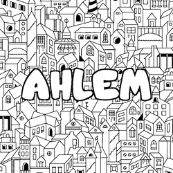 Coloraci&oacute;n del nombre AHLEM - decorado ciudad