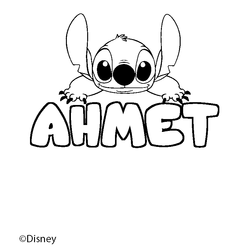Coloraci&oacute;n del nombre AHMET - decorado Stitch