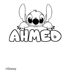 Coloraci&oacute;n del nombre AHMED - decorado Stitch