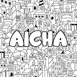 Coloraci&oacute;n del nombre AICHA - decorado ciudad