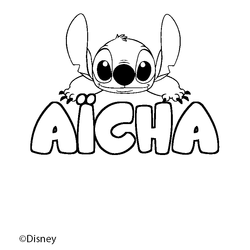 Coloraci&oacute;n del nombre A&Iuml;CHA - decorado Stitch