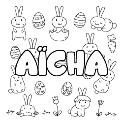 Coloraci&oacute;n del nombre A&Iuml;CHA - decorado Pascua