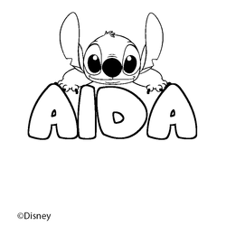 Coloraci&oacute;n del nombre AIDA - decorado Stitch