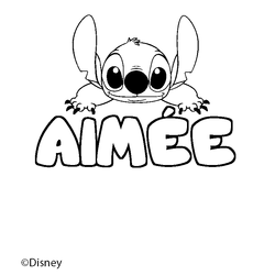 Coloraci&oacute;n del nombre AIM&Eacute;E - decorado Stitch