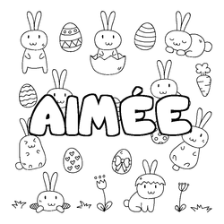 Coloraci&oacute;n del nombre AIM&Eacute;E - decorado Pascua