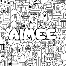 Coloraci&oacute;n del nombre AIM&Eacute;E - decorado ciudad