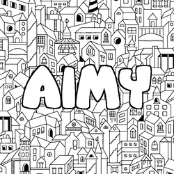 Coloraci&oacute;n del nombre AIMY - decorado ciudad