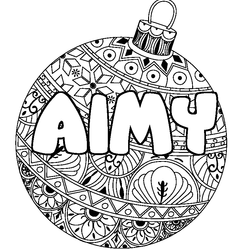 Coloraci&oacute;n del nombre AIMY - decorado bola de Navidad