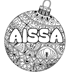 Coloraci&oacute;n del nombre AISSA - decorado bola de Navidad