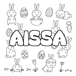 Coloraci&oacute;n del nombre AISSA - decorado Pascua