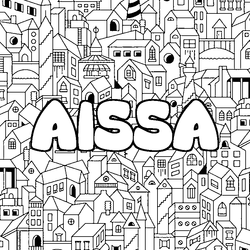 Coloraci&oacute;n del nombre AISSA - decorado ciudad