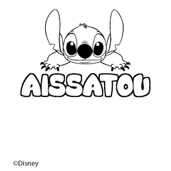 Coloraci&oacute;n del nombre AISSATOU - decorado Stitch