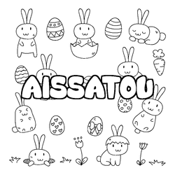 Coloraci&oacute;n del nombre AISSATOU - decorado Pascua