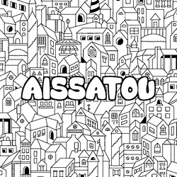 Coloraci&oacute;n del nombre AISSATOU - decorado ciudad
