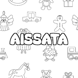 Coloraci&oacute;n del nombre AISSATA - decorado juguetes