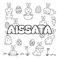 Coloraci&oacute;n del nombre AISSATA - decorado Pascua