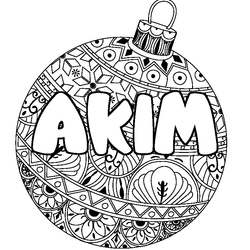 Coloraci&oacute;n del nombre AKIM - decorado bola de Navidad