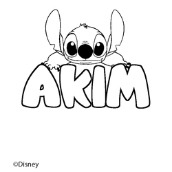 Coloraci&oacute;n del nombre AKIM - decorado Stitch