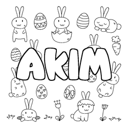 Coloraci&oacute;n del nombre AKIM - decorado Pascua