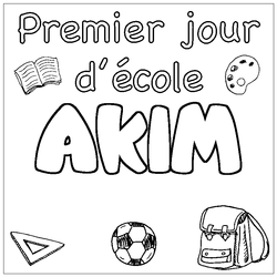 Coloraci&oacute;n del nombre AKIM - decorado primer d&iacute;a de escuela