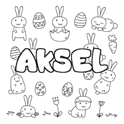 Coloraci&oacute;n del nombre AKSEL - decorado Pascua