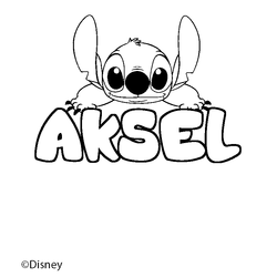 Coloraci&oacute;n del nombre AKSEL - decorado Stitch