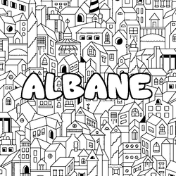 Coloraci&oacute;n del nombre ALBANE - decorado ciudad