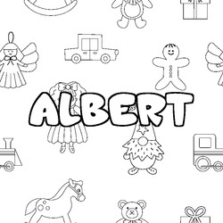 Coloraci&oacute;n del nombre ALBERT - decorado juguetes