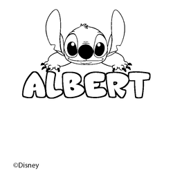 Coloraci&oacute;n del nombre ALBERT - decorado Stitch