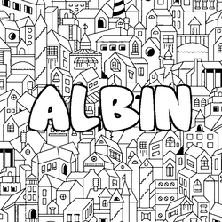 Coloraci&oacute;n del nombre ALBIN - decorado ciudad