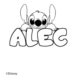 Coloraci&oacute;n del nombre ALEC - decorado Stitch