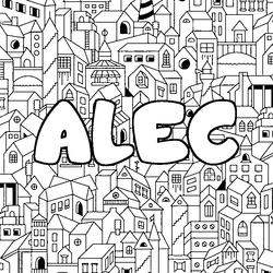 Coloraci&oacute;n del nombre ALEC - decorado ciudad