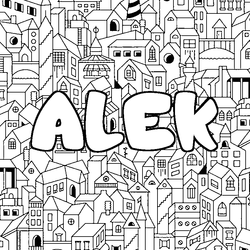 Coloraci&oacute;n del nombre ALEK - decorado ciudad