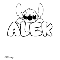 Coloraci&oacute;n del nombre ALEK - decorado Stitch