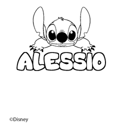 Coloraci&oacute;n del nombre ALESSIO - decorado Stitch