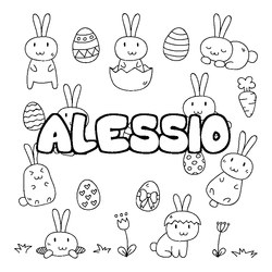 Coloraci&oacute;n del nombre ALESSIO - decorado Pascua