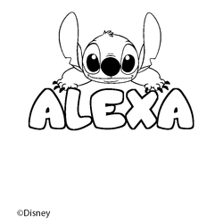 Coloraci&oacute;n del nombre ALEXA - decorado Stitch