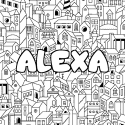 Coloraci&oacute;n del nombre ALEXA - decorado ciudad