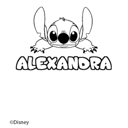 Coloraci&oacute;n del nombre ALEXANDRA - decorado Stitch